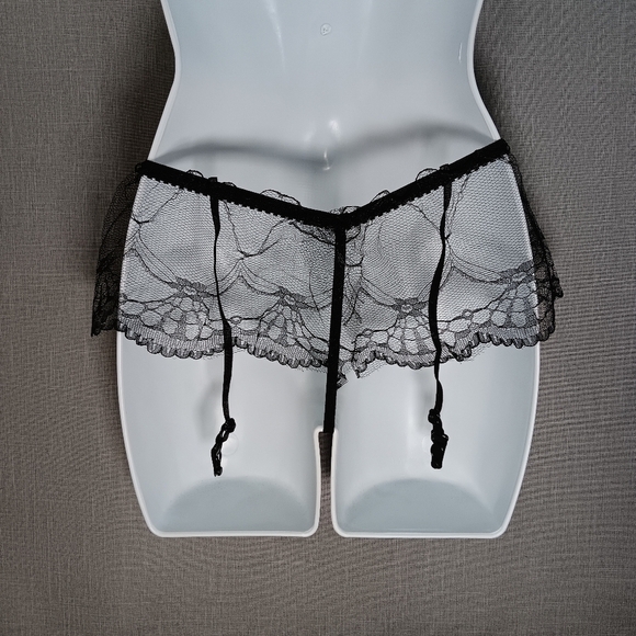 Lace Floral Garter Belt G-string Lingerie Sexy Suspender Sheer One Size NWOT - Picture 3 of 5